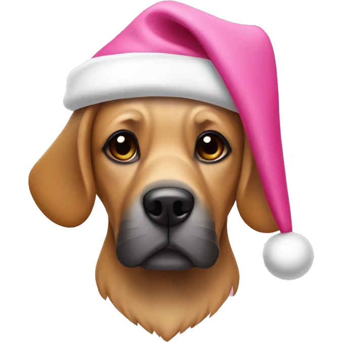 Dog with Santa hat pink  emoji