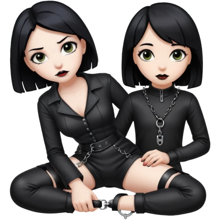 Homme 4 pattes fille Gothique derrière qui le tien en laisse  emoji