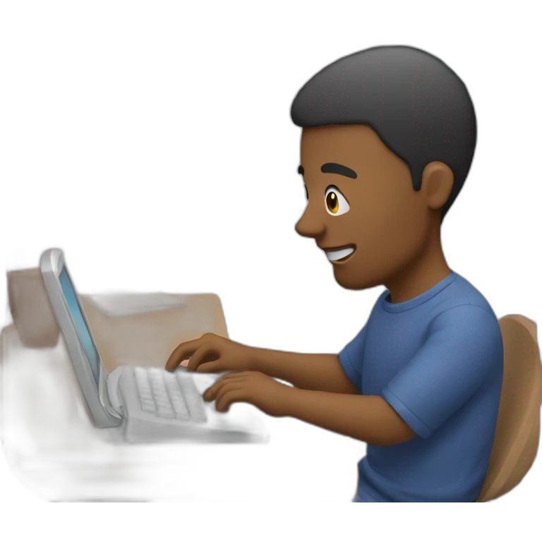 Guy typing on phone emoji