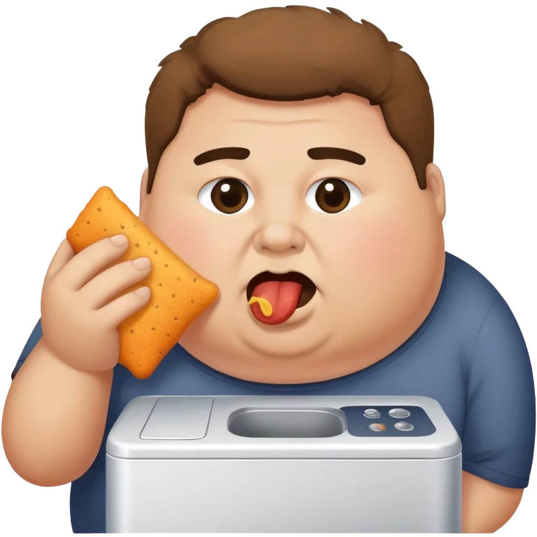 Fat person eating dryer lint emoji
