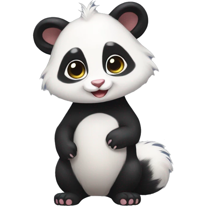 Cute skunk-panda-ferret-cat-hybrid full body emoji