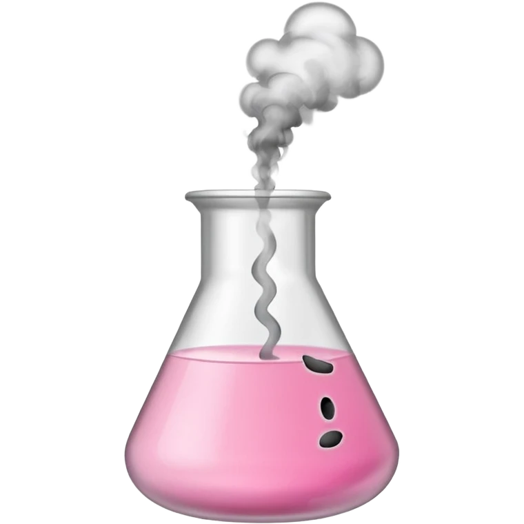 pink beaker with smoke no face emoji