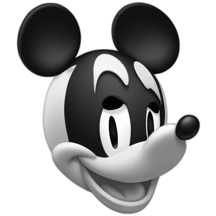 Mickey mouse blak and wite emoji