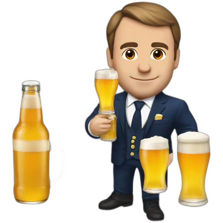 Macron-drink-beer emoji