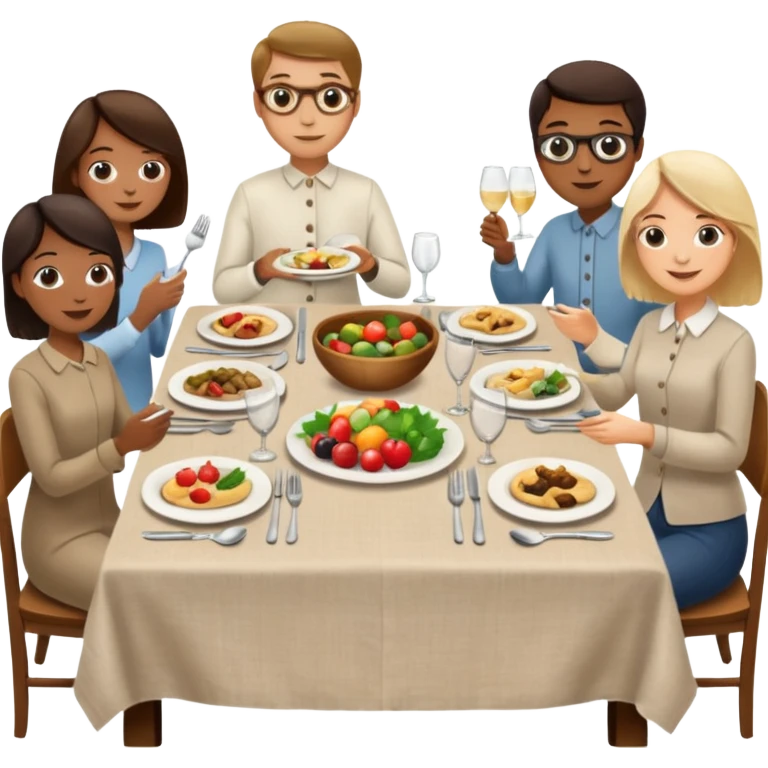 set table for shared dining with people emoji