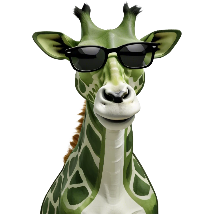Girafe avec des lunette de soleil qui tire la langue  emoji