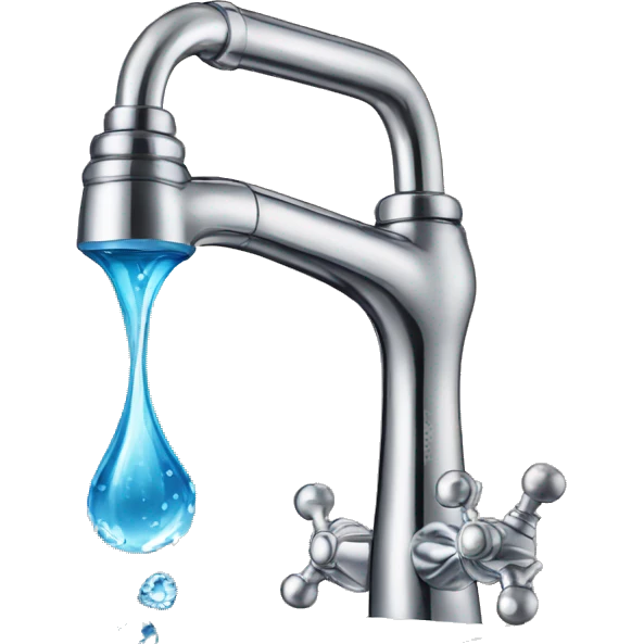 water flowing from tap into bejeweled glass  emoji