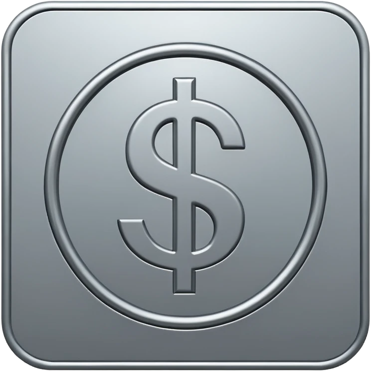 gray dollar sign SYMBOL in square, like icon emoji