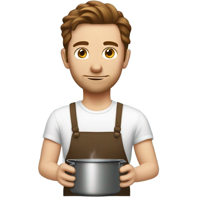White male stirring the pot brown hair emoji