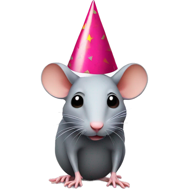 Rat with a party hat emoji