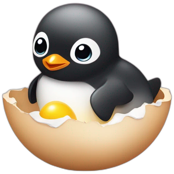 cute baby penguin hatching from its egg emoji