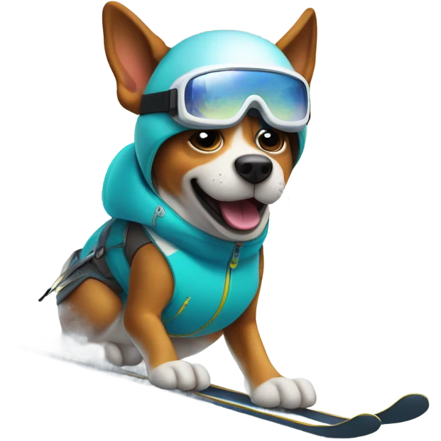 Skiing dog emoji
