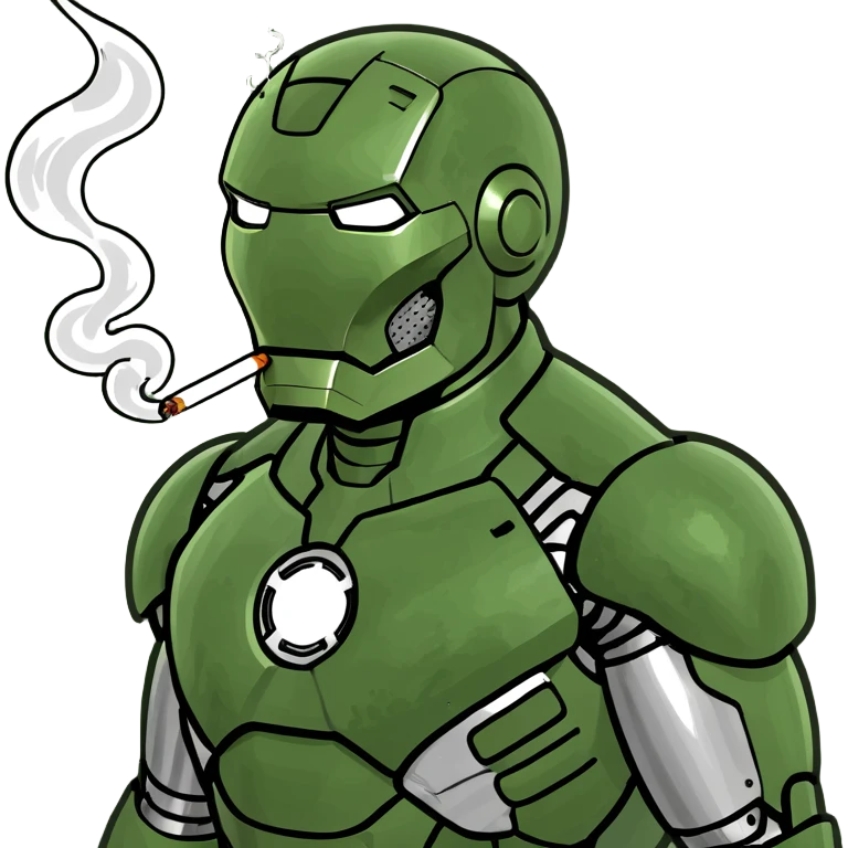 Iron man smoking a blunt emoji
