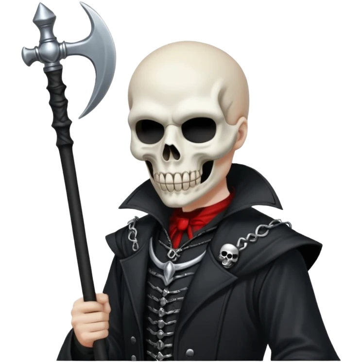 Silver skull death gothic With a scythe  emoji