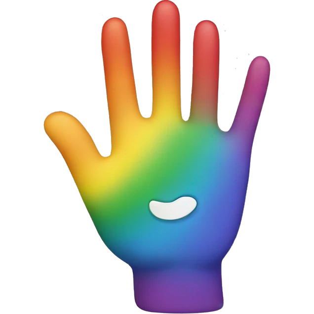 A rainbow hand showing you emoji