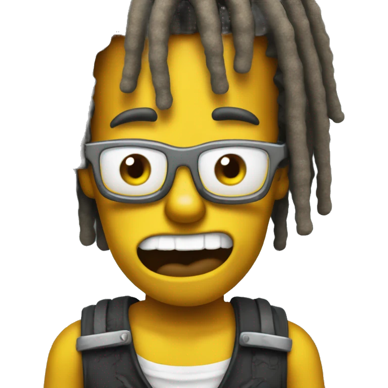 bart simpson with juice world dreads and brown skin emoji
