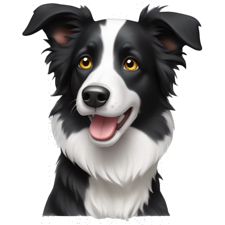 black and white border collie emoji