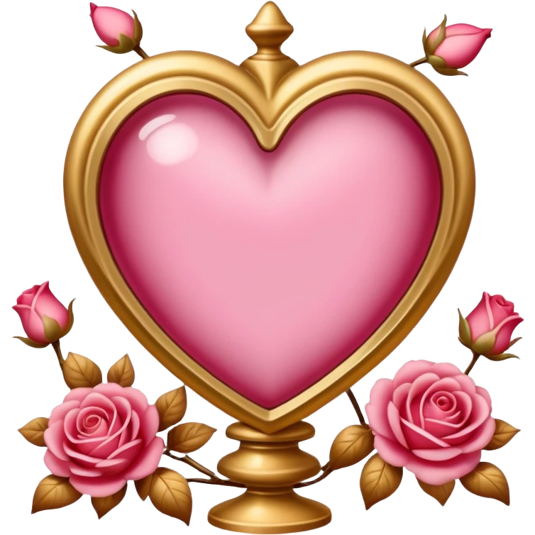 Reddish-pinkish and gold and white romantic vintage aesthetic emoji