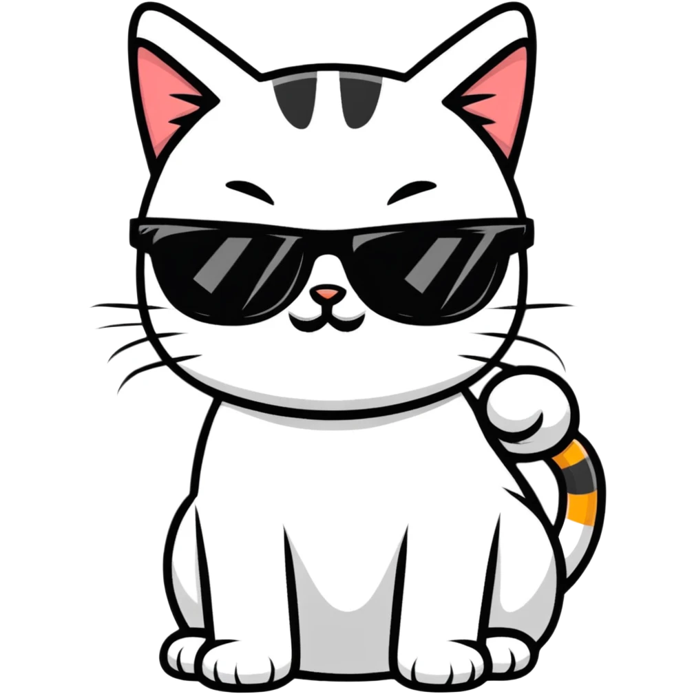 Cat with sunglasses emoji