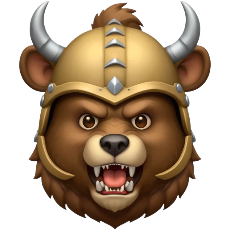 Bear wearing horned helmet growling emoji