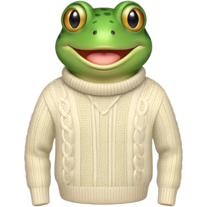 Preppy frog emoji