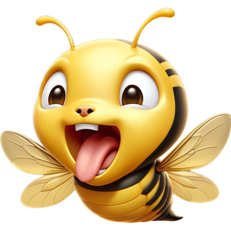 Cinematic Adorable Yawning Wasp Portrait Emoji, Head tilted slightly with a dramatic, wide-open yawn, showcasing a tiny, streamlined body with gently drooping wings and sleepy, half-closed eyes, Simplified yet irresistibly cute features, highly detailed, glowing with a soft, cozy glow, high shine, relaxed yet expressive, stylized with a dash of whimsical insect ease, soft glowing outline, capturing the essence of a drowsy wasp that appears ready to stretch and yawn its way out of the screen! emoji