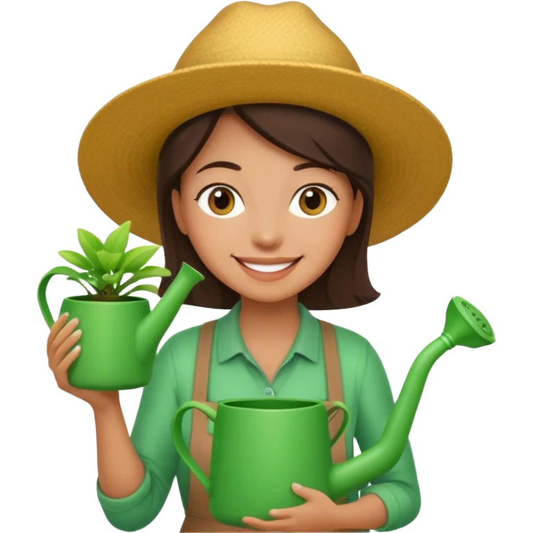 woman gardener with watering pot emoji