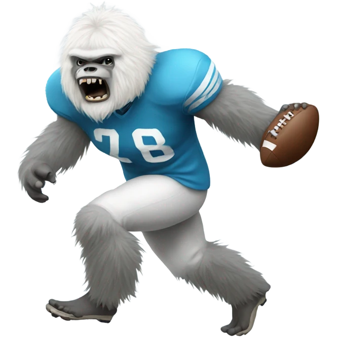 Yeti playing football emoji