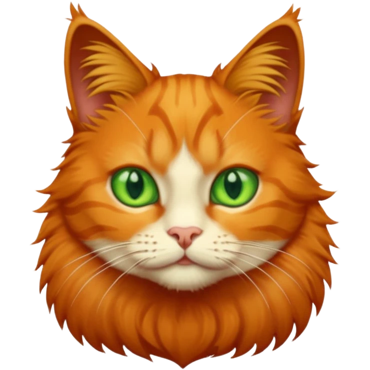 orange cat with green eyes emoji