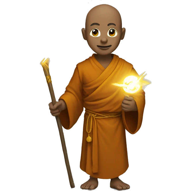 monk with a lightning staff emoji