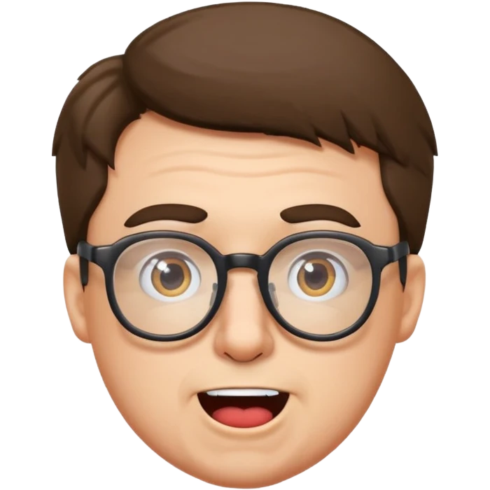 realistic male portrait with glasses making funny faces  emoji