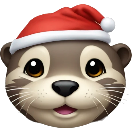 The otter emoji but I want it with a red scarf and a Santa hat  emoji
