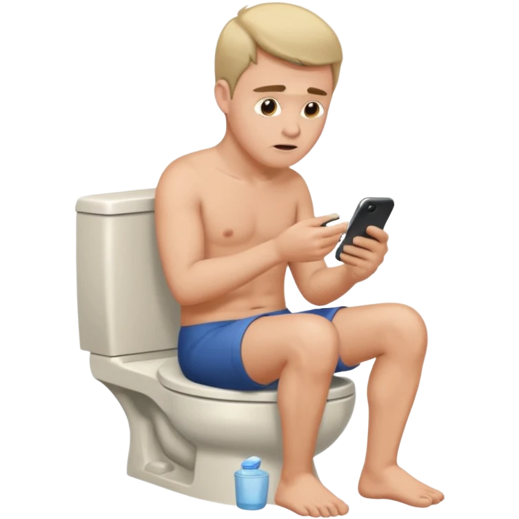 Mann während dem kacken am handy emoji