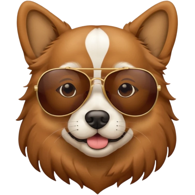 dog lying beside beach on chair with sunglasses emoji