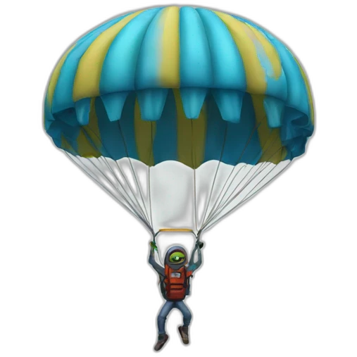 Jumping Zombe Parachute emoji