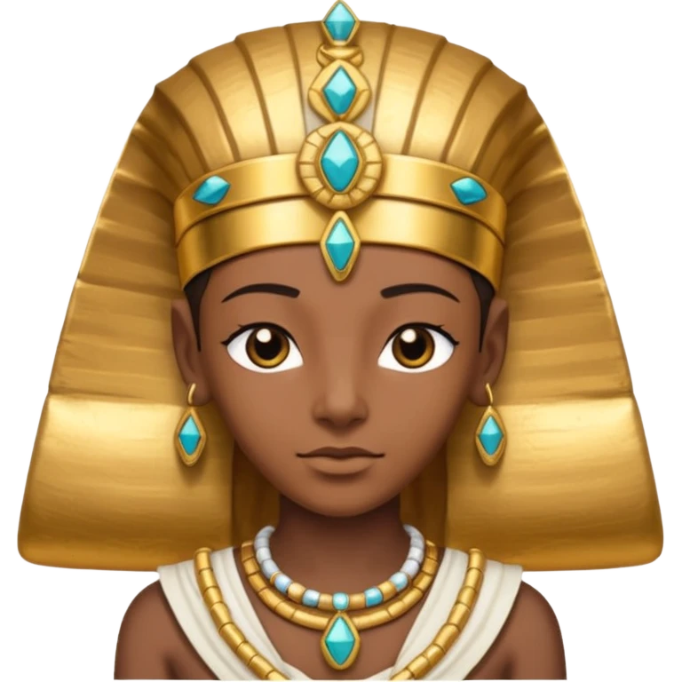 Pharaoh: Bandaged body with golden headdress and jeweled amulet.
 emoji