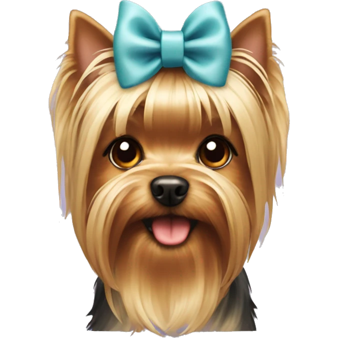 Yorkshire Terrier with a bow  emoji