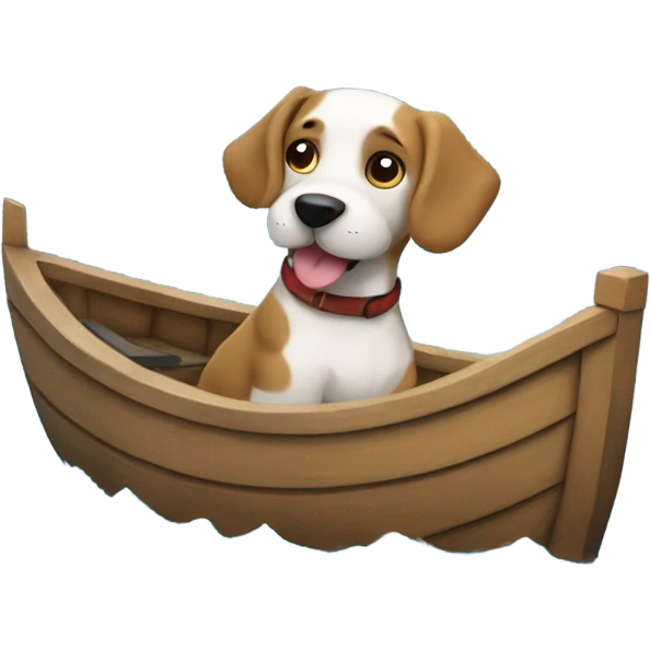 Perro navegando en un barco emoji