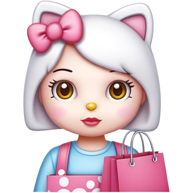 Hello kitty shopping emoji