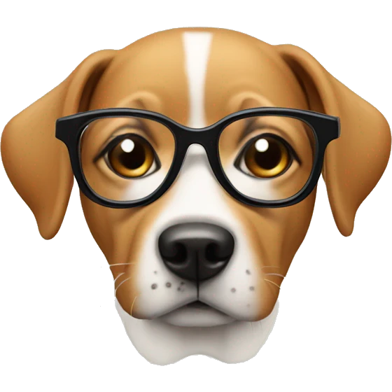 Dog whit glasses  emoji