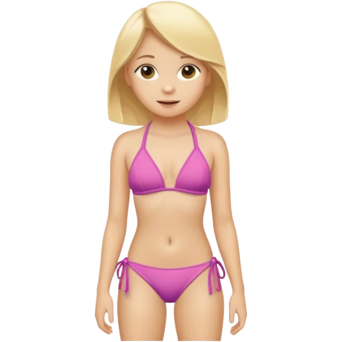 Cute Blonde fourteen year old girl in a bikini  emoji