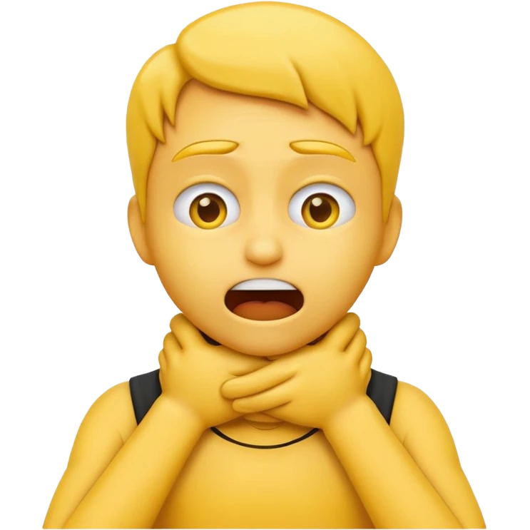 Create an emoji choking violently with hands on neck emoji