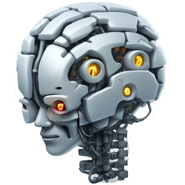 Robotic electric brain emoji