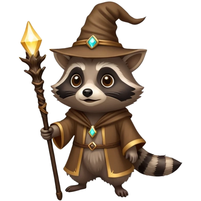 Raccoon wizard emoji