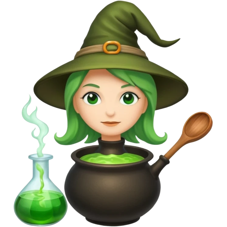 green witch cooking potion emoji