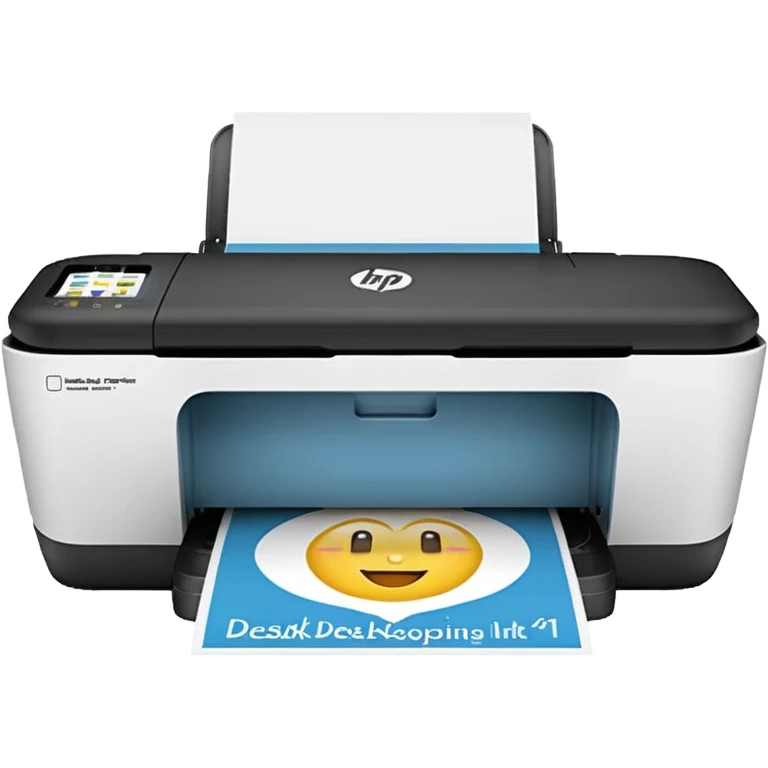 HP DeskJet 4175e printer with an Instant Ink logo, emoji style emoji