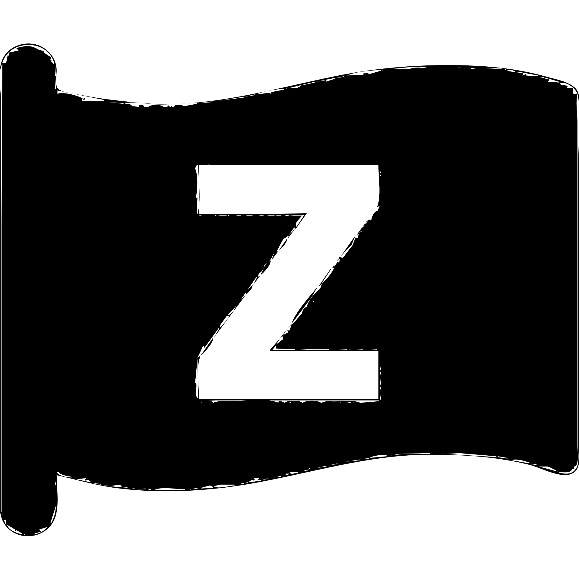 a bold white Z centered on a bright red flag, minimal design emoji