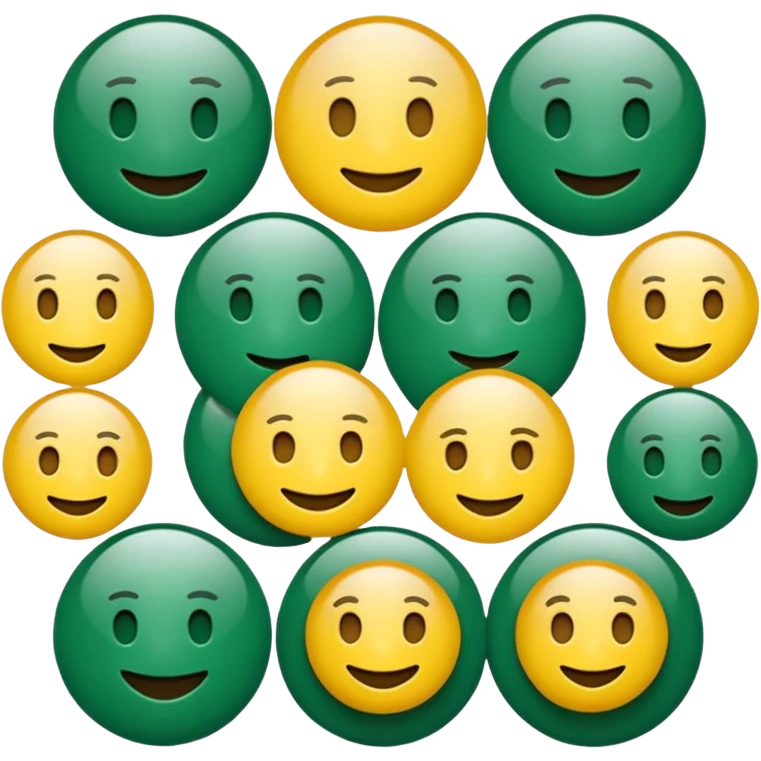 Emoji minimalista inspirado na Mega-Sena: formato circular, fundo verde (#0f8b4e), seis bolinhas brancas no centro com números aleatórios entre 01 e 60, estilo flat design, traços limpos, leve brilho e micro sombra para dar volume, visual moderno e oficial, sem texto emoji