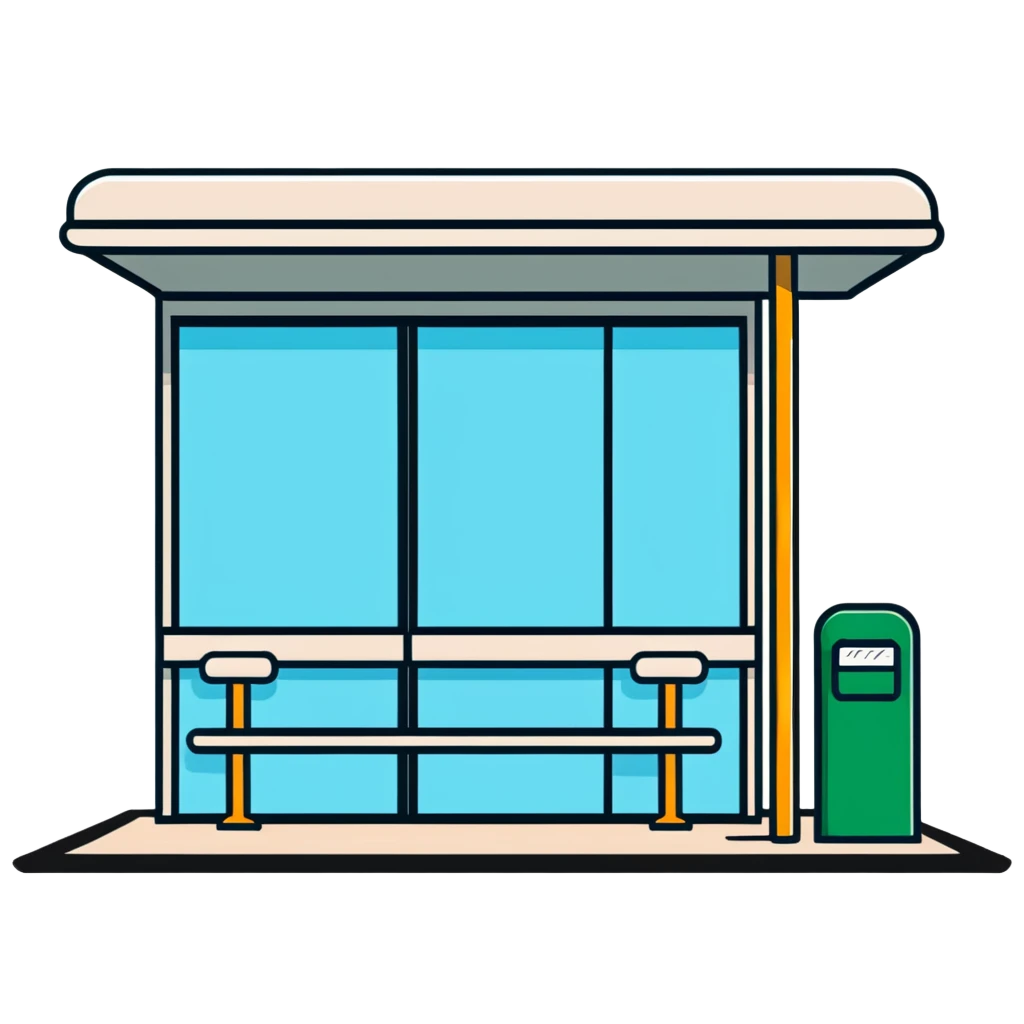 group of people standing at a bus stop emoji