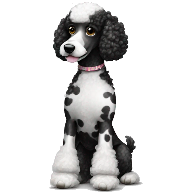 black and white Spotted poodle emoji